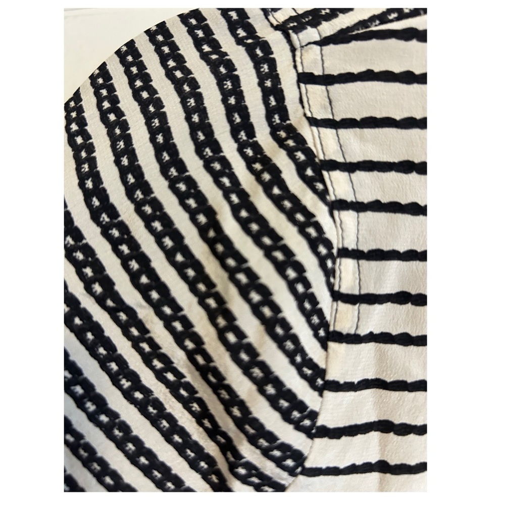 BCBGMAXAZRIA 100% Silk $378 Caterina Split Back Top Sz XS Striped High Low - Picture 11 of 16